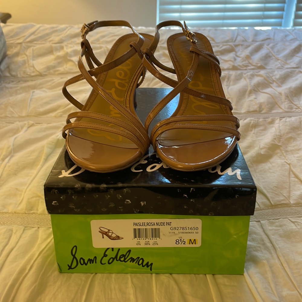 Sam Edelman Paislee Patent Nude Heel size 8.5